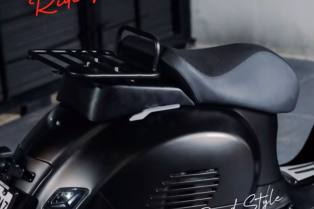 Ergonomic custom Vespa seat designed for long-distance comfort